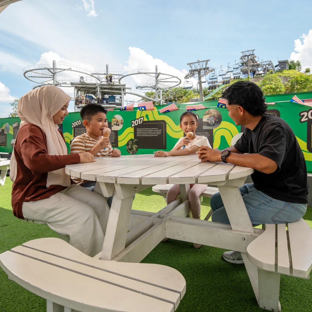 Skyline Luge Kuala Lumpur - Family enjoying ice Cream at Luge View Cafe