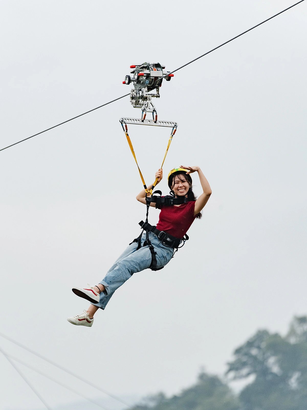 Skyline Luge Kuala Lumpur Guest Riding Hyfly Zipline
