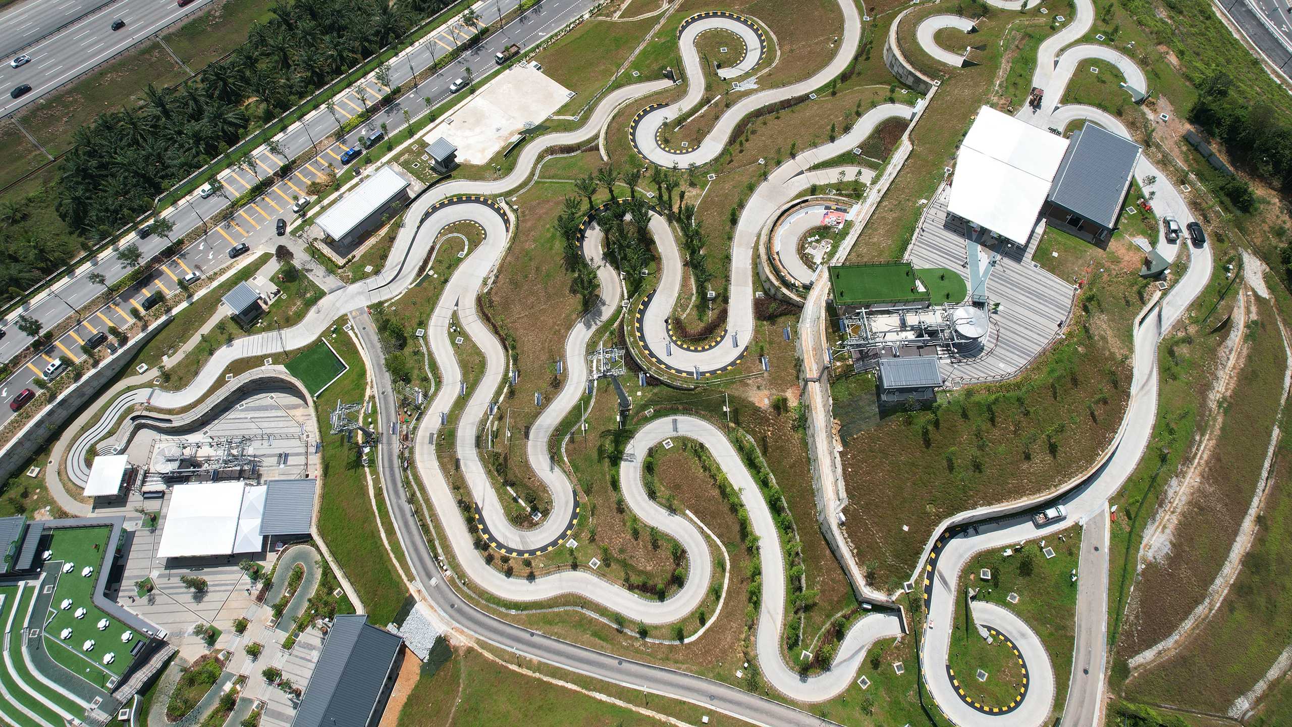 Aerial view of the Kuala Lumpar luge track